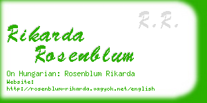 rikarda rosenblum business card
